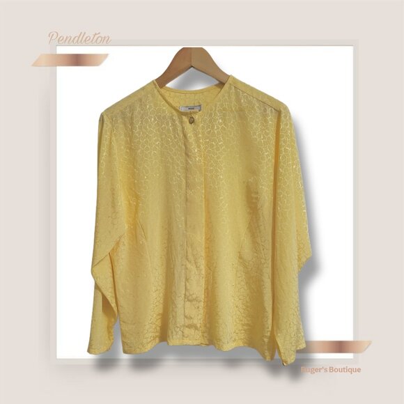 🌿Vintage 80s Pendleton Blouse - Women's Large - Embossed Boho Chic Top - Picture 3 of 12